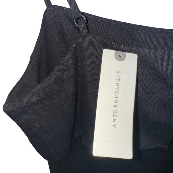 Anthropologie NWT Black Layered Top Midi Dress, Size 6 - Picture 13 of 16